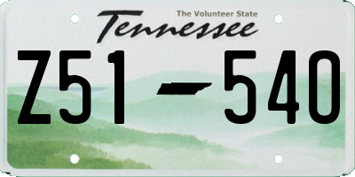 TN license plate Z5154O