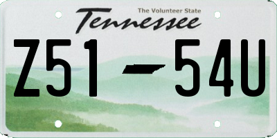TN license plate Z5154U