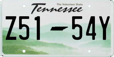 TN license plate Z5154Y