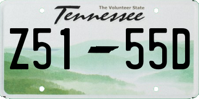 TN license plate Z5155D