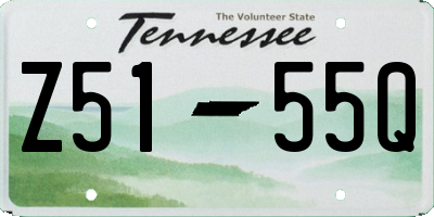 TN license plate Z5155Q