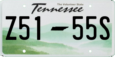 TN license plate Z5155S