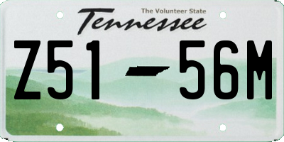 TN license plate Z5156M
