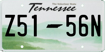 TN license plate Z5156N
