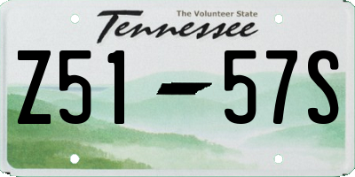 TN license plate Z5157S