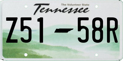 TN license plate Z5158R