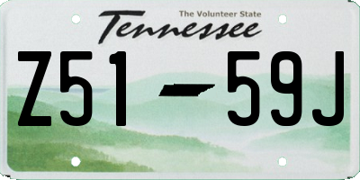 TN license plate Z5159J