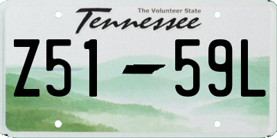 TN license plate Z5159L