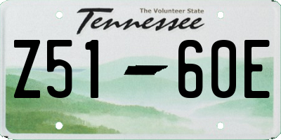 TN license plate Z5160E