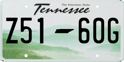 TN license plate Z5160G