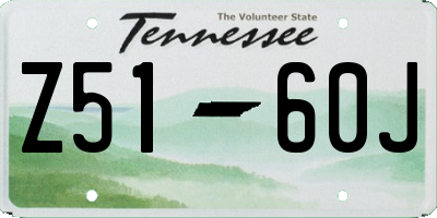 TN license plate Z5160J