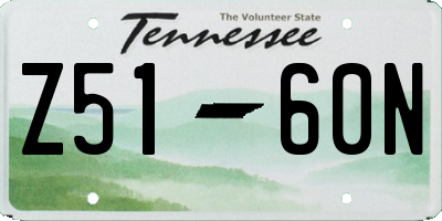 TN license plate Z5160N