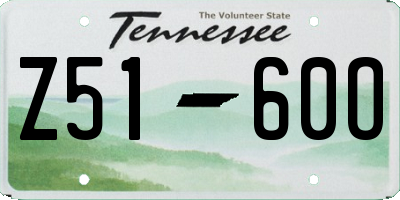 TN license plate Z5160O
