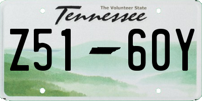 TN license plate Z5160Y