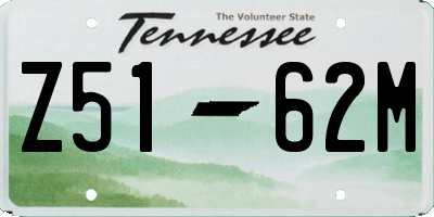 TN license plate Z5162M