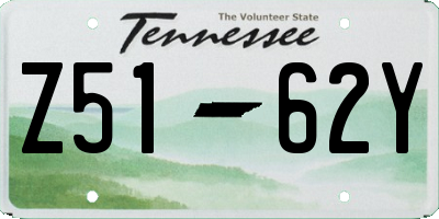TN license plate Z5162Y