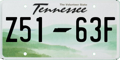 TN license plate Z5163F