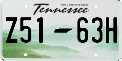 TN license plate Z5163H