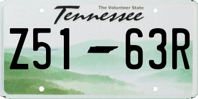 TN license plate Z5163R