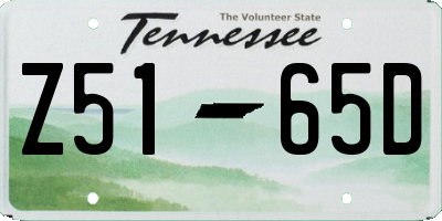TN license plate Z5165D