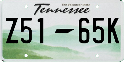 TN license plate Z5165K