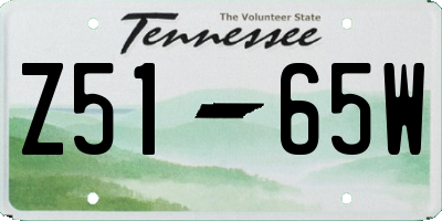 TN license plate Z5165W