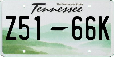 TN license plate Z5166K