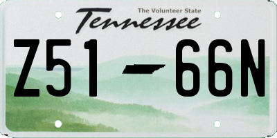 TN license plate Z5166N