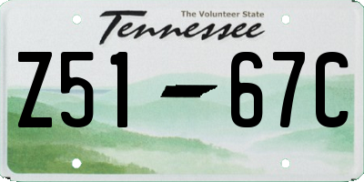 TN license plate Z5167C