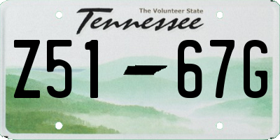 TN license plate Z5167G