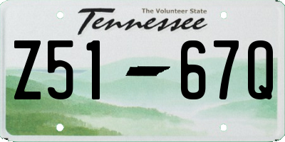 TN license plate Z5167Q