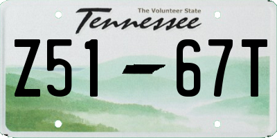 TN license plate Z5167T