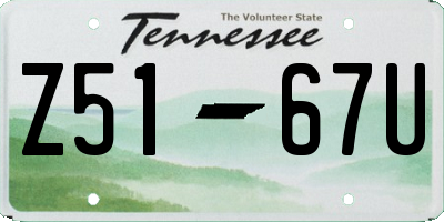 TN license plate Z5167U