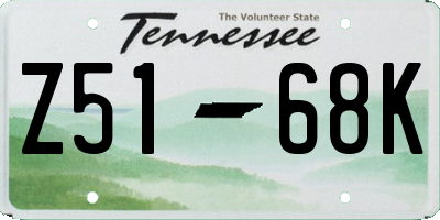 TN license plate Z5168K