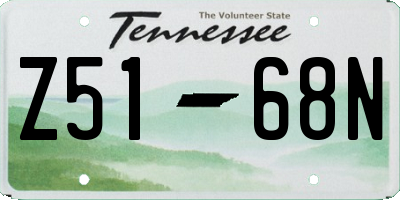 TN license plate Z5168N