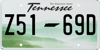 TN license plate Z5169D