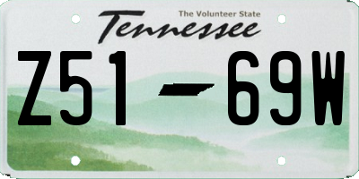 TN license plate Z5169W