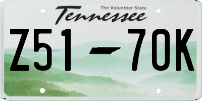 TN license plate Z5170K