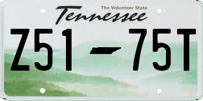 TN license plate Z5175T