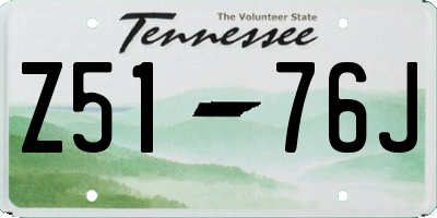 TN license plate Z5176J