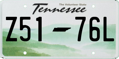 TN license plate Z5176L
