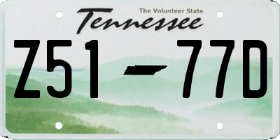 TN license plate Z5177D