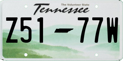 TN license plate Z5177W