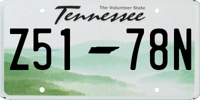 TN license plate Z5178N