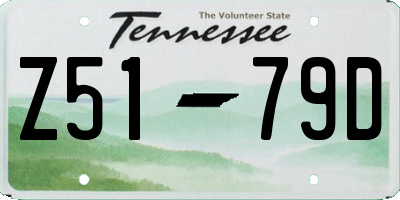 TN license plate Z5179D