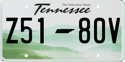 TN license plate Z5180V