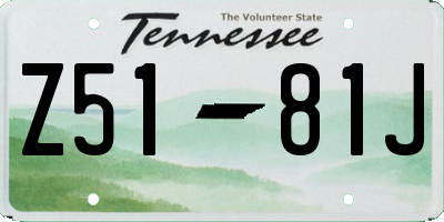 TN license plate Z5181J