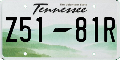 TN license plate Z5181R