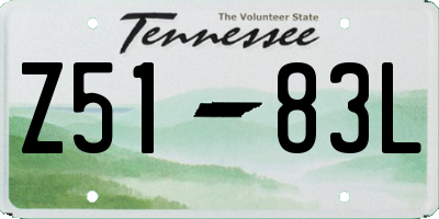 TN license plate Z5183L