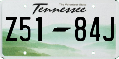 TN license plate Z5184J